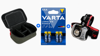 Hoofdlamp + Tech Case + Batterijen - Summer Deal