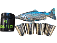 Fishing Drinks Cadeaupakket – Heupfles & Shotglaasjes