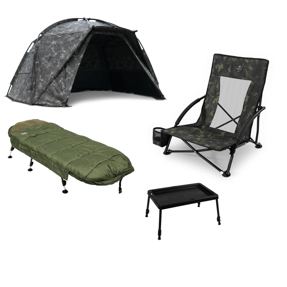 tent karpervissen Nachtvissen bundle set met tent stretcher stoel en tafel – KarperCentrale