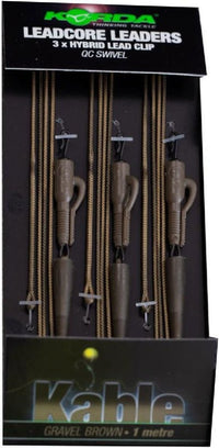 Leadcore Leaders - 100cm - Hybrid Lead Clip QC Swivel - 3 stuks