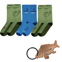 Visser Giftbox – 3 Paar Vissersokken & Karper Sleutelhanger Bieropener