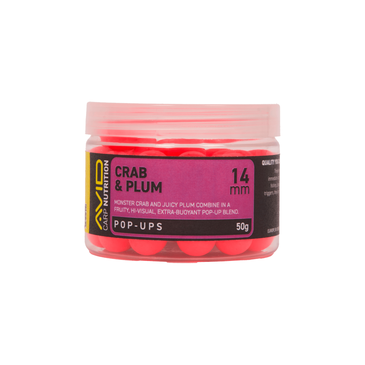 Avid Carp Crab & Plum - Pop - ups - 14mm - Roze - KarperCentrale