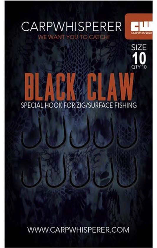 Claw Hook - Black - Special Zig Hook - Size 10