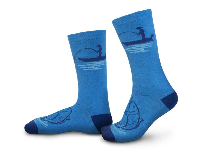 Delphin Happy Fishing - Sokken - Comfortabel - Maat 41 - 46 - blauw - KarperCentrale