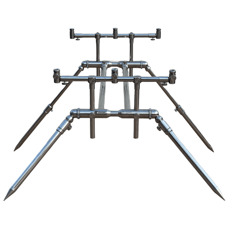 HOLDCarp Brilliant RodPod+ - 3 - Rods - Stainless Steel - KarperCentrale
