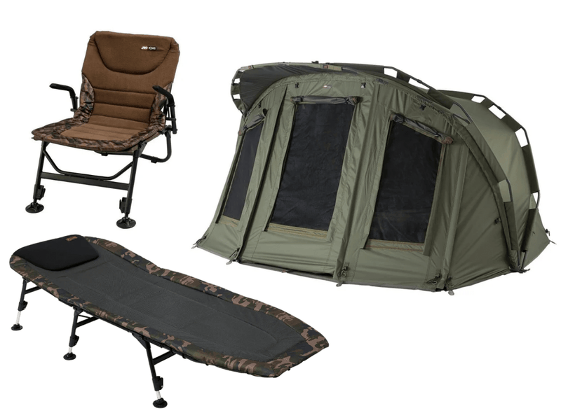 Karper Bundel – Stoel, Bedchair & 2 Man Bivvy