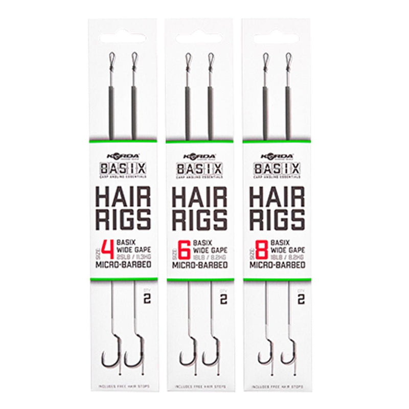 Basix Hair Rigs - Wide Gape - Barbless