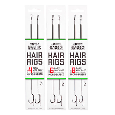 Korda Basix Hair Rigs - Wide Gape - Microbarb - KarperCentrale