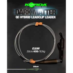 Dark Matter Leader - 100cm - QC Hybrid Clip Clear - 40LB