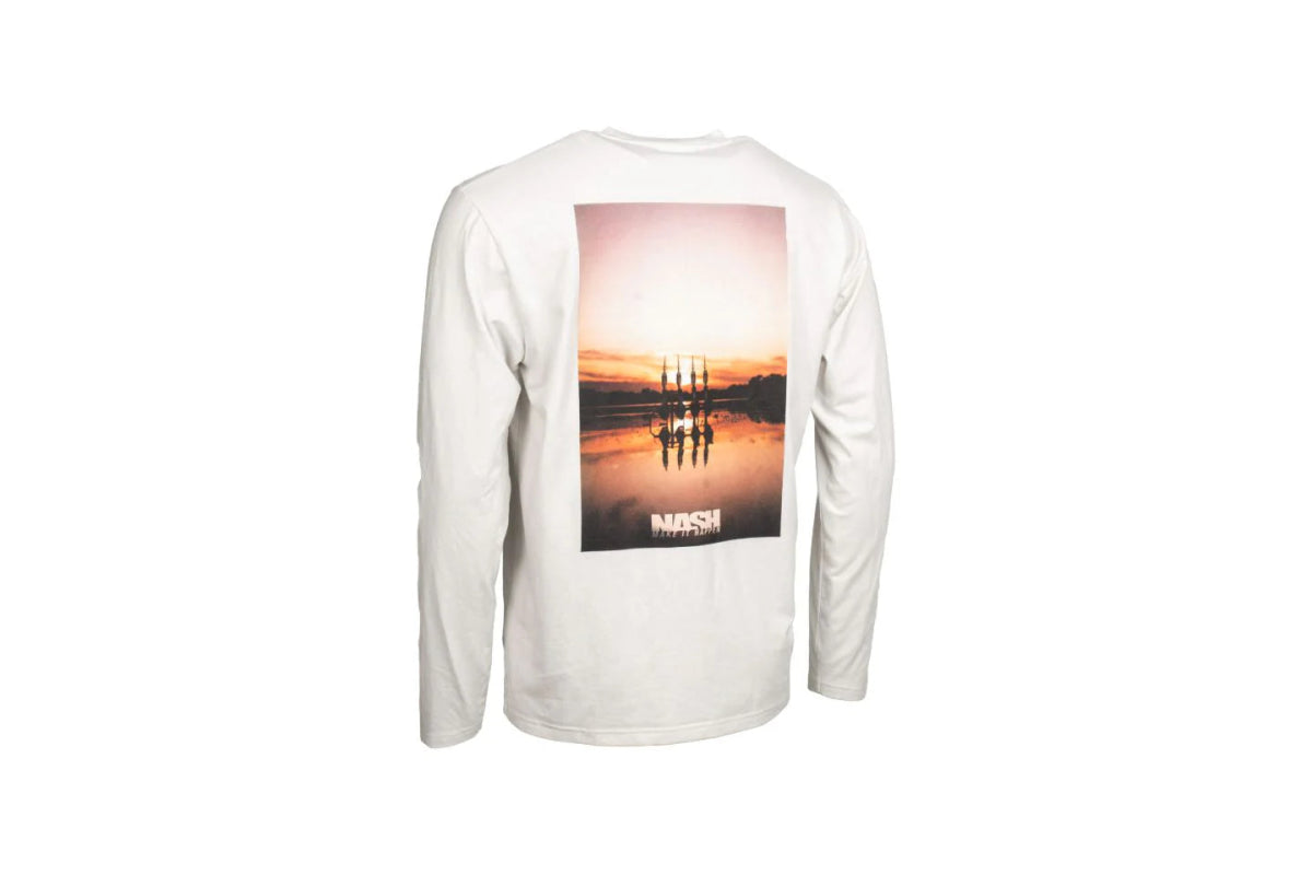 Nash Tackle Make It Happen - Sunset Long Sleeve T Shirt - Ecru - KarperCentrale