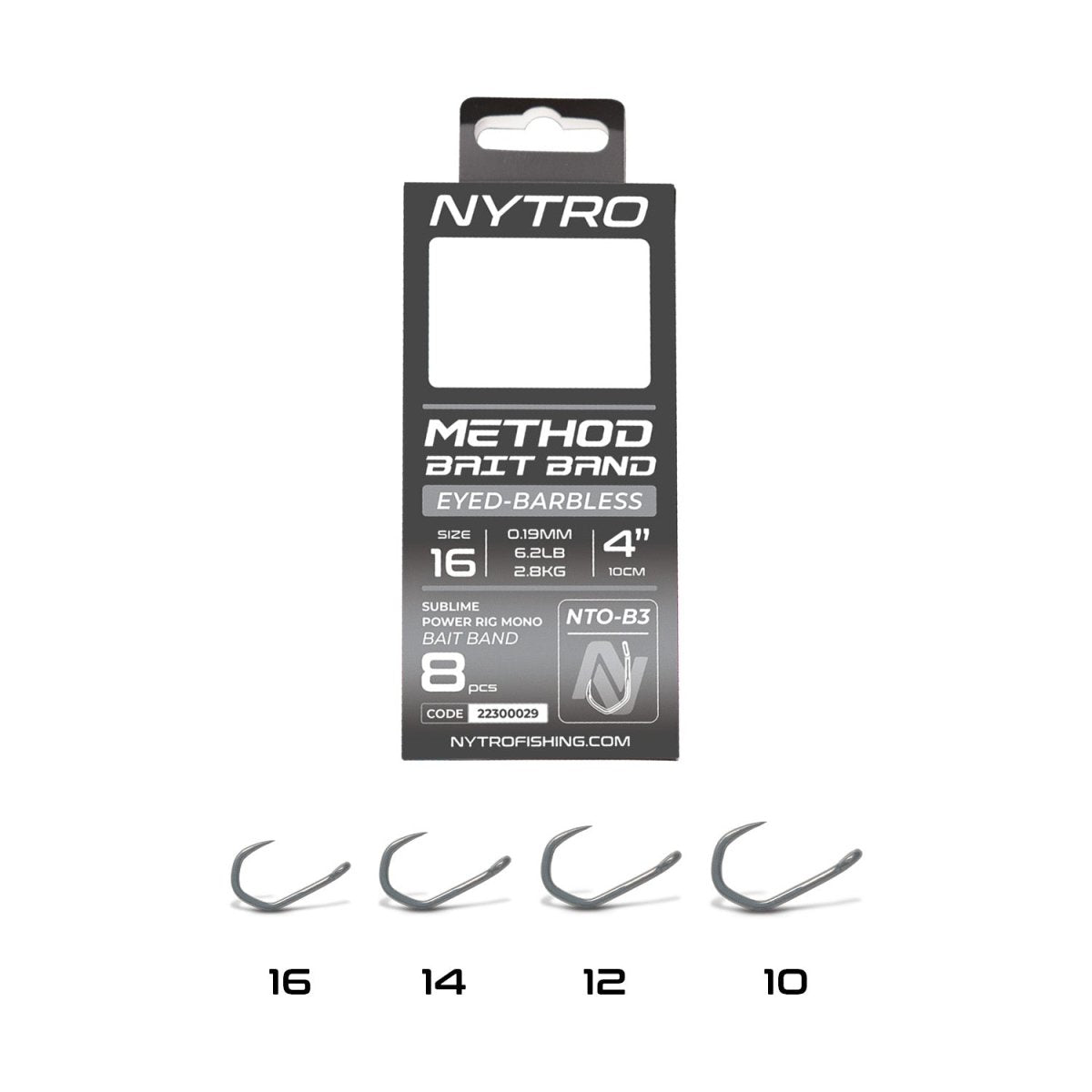 Nytro NTO - B3 Barbless Method Latex Bait Band Rig - 10cm - KarperCentrale