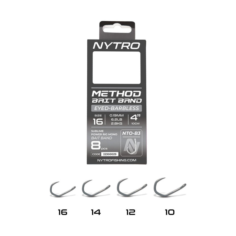 NTO-B3 Barbless Method Latex Bait Band Rig - 10cm