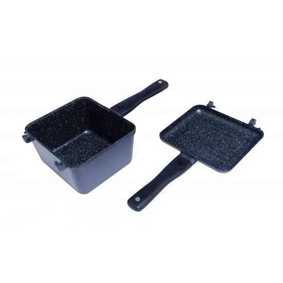RidgeMonkey Deep Pan & Griddle - Connect - XL - Granite Edition - KarperCentrale